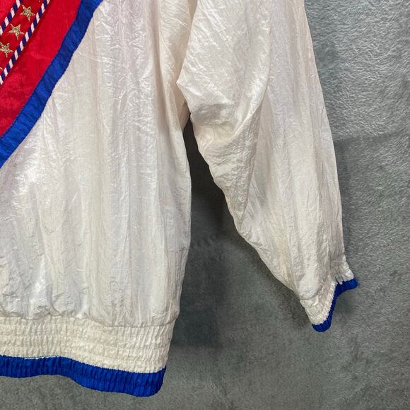 Vintage Track Jacket Small Zip Up Patriotic USA Nautical Coastal 80s - Picture 11 of 14